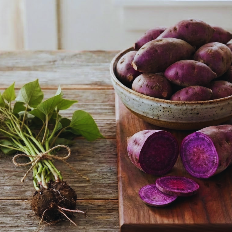 10 Purple Potato Slips for Planting, Potato Cuttings Vegetable Vine Garden, 4-6 Inc