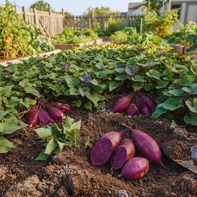 10 Purple Potato Slips for Planting, Potato Cuttings Vegetable Vine Garden, 4-6 Inc
