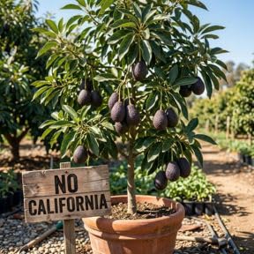 No Ship to CA, Dwarf HASS Avocado Tree Live Plant 1-2ft Tall, 3 Gallon Pot, Avocado Fruit Plant for Planting in Your Garden