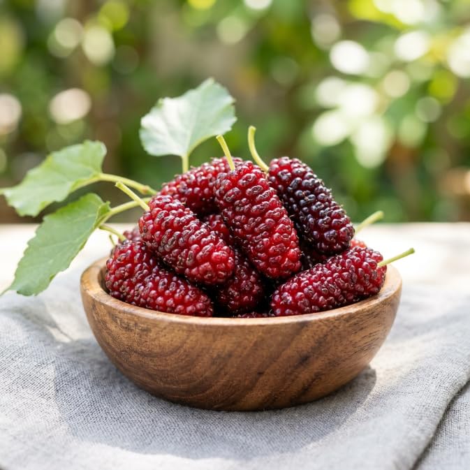 Red Mulberry Tree Live Plant, Well-Rooted Fruit Tree, 4-8 Inch Tall