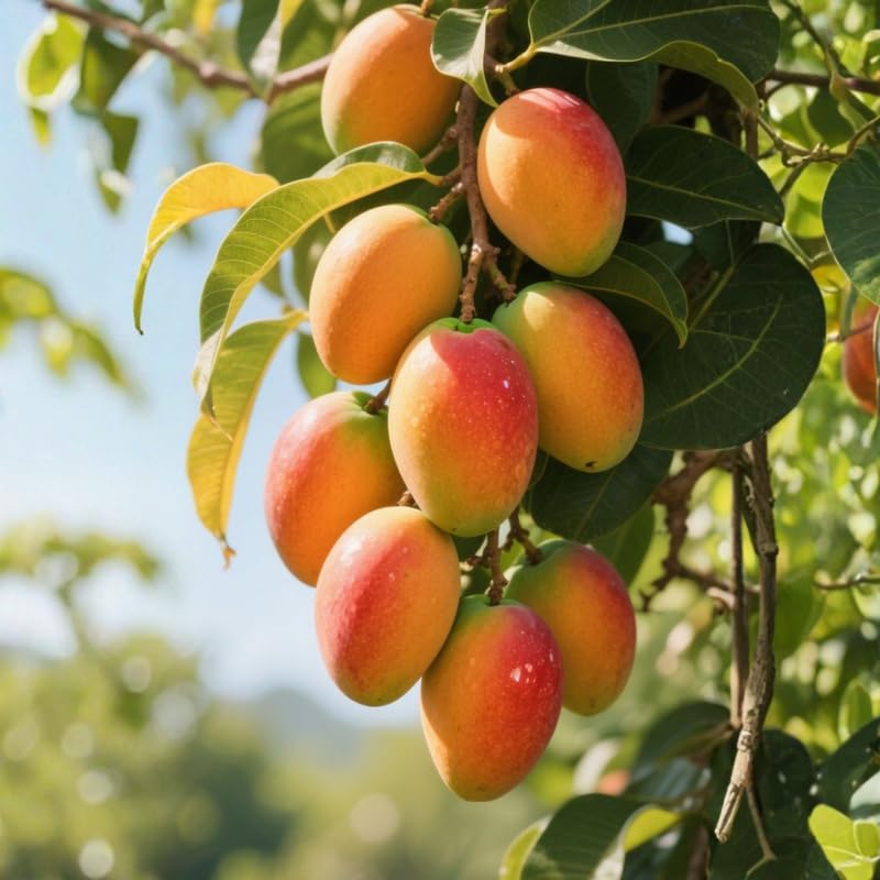 2 Years Old Mango Tree for Planting, Kent Mango Plant Grafted in 3 Gallon Pot, Sweet, Fast-Growing Tropical Tree Seedlings for Outdoor Garden
