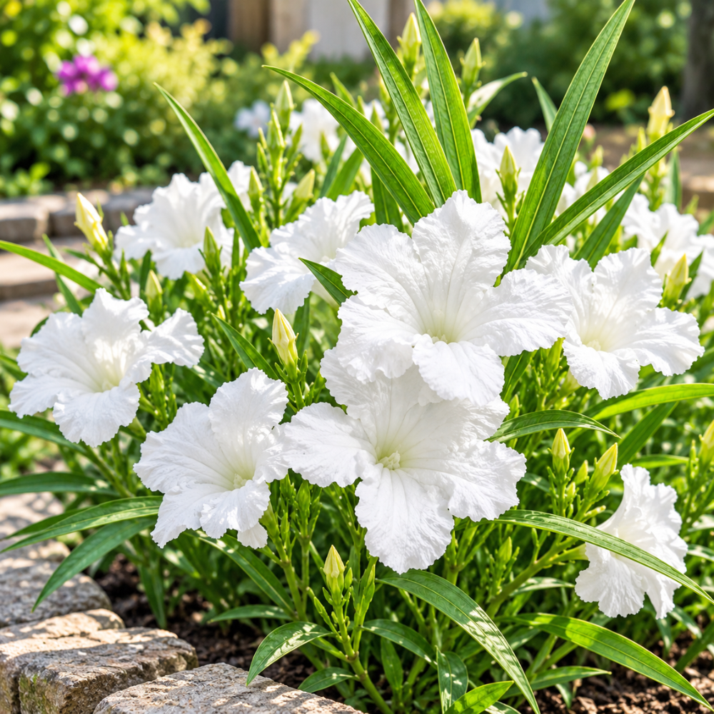 6 Mix Mexican Petunias Live Plants, 4-6 Inc Tall, Ruellia Plant Live