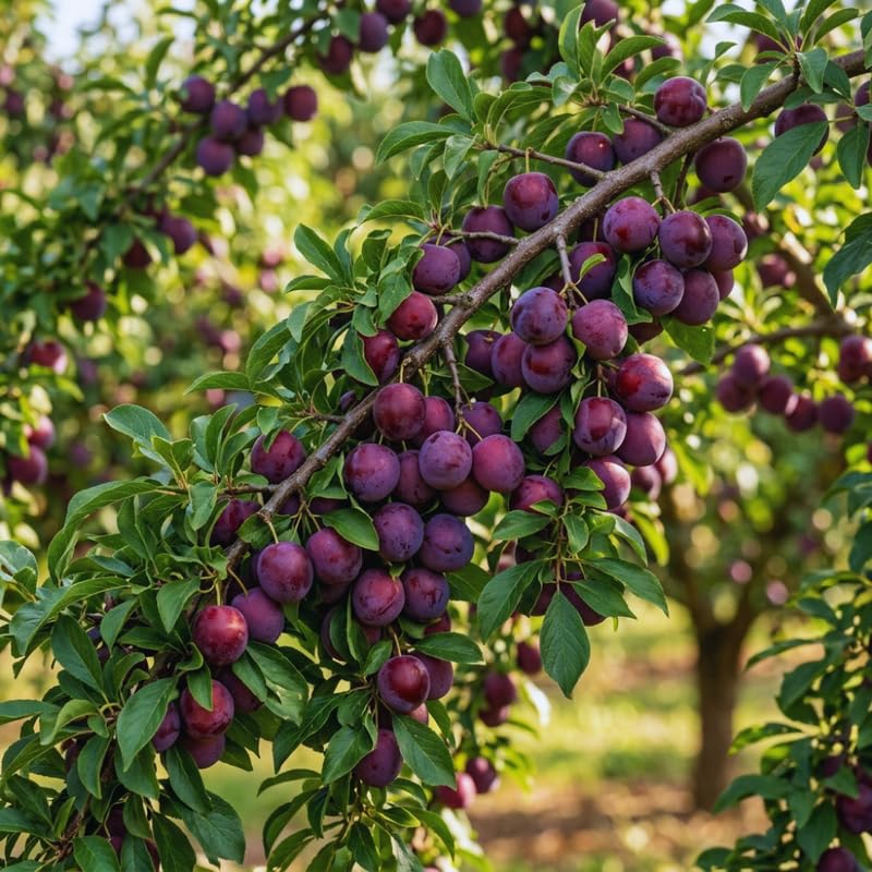 Methley Plum Tree Live Plant, 3 Feet Tall, Sweet Plum Fruit Plant Live for Home Garden, 3 Gallon Pot, No Ship to CA