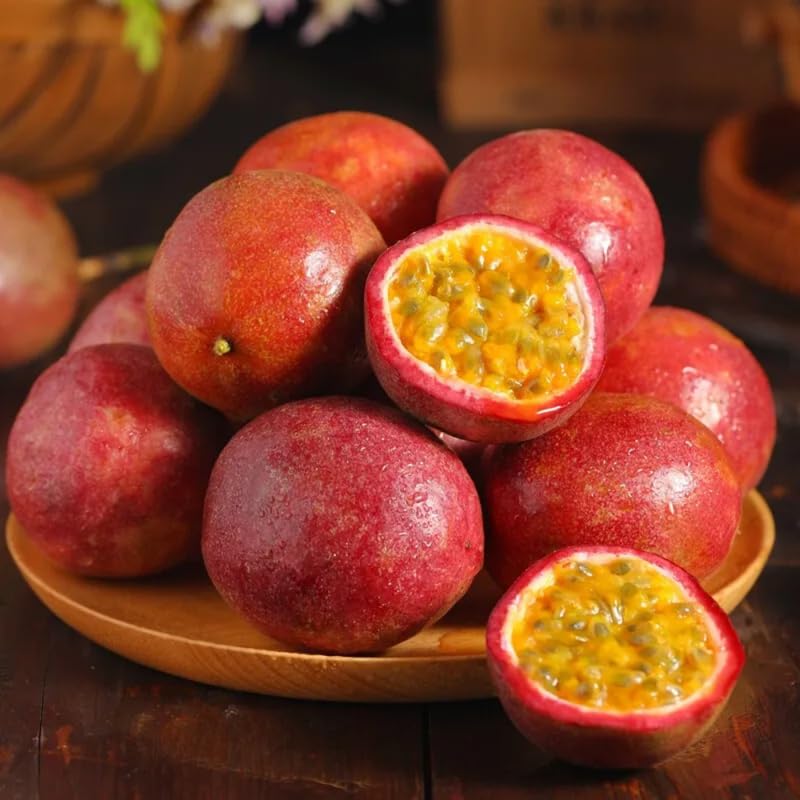 Red Passion Fruit Vine - 1 Gallon Pot, 2-3 Feet Tall Live Plant Sweet Tropical Passiflora Fruit, Fast Growing, No Ship to CA