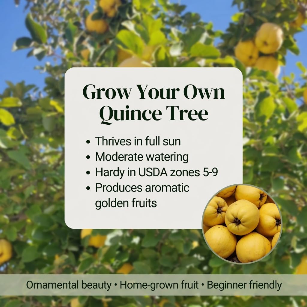 Quince Tree Plant Live 2-3 Feet Tall, Quince Fruit Plant for Planting Outdoor Garden, Well-Rooted