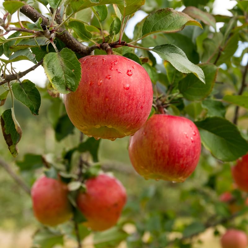 Red Apple Tree Plants, Bare Root 1-2 Ft Tall, Apple Tree Plant Live for Planting Outdoors, Well Rooted Fruits Tree Plant, Dormant