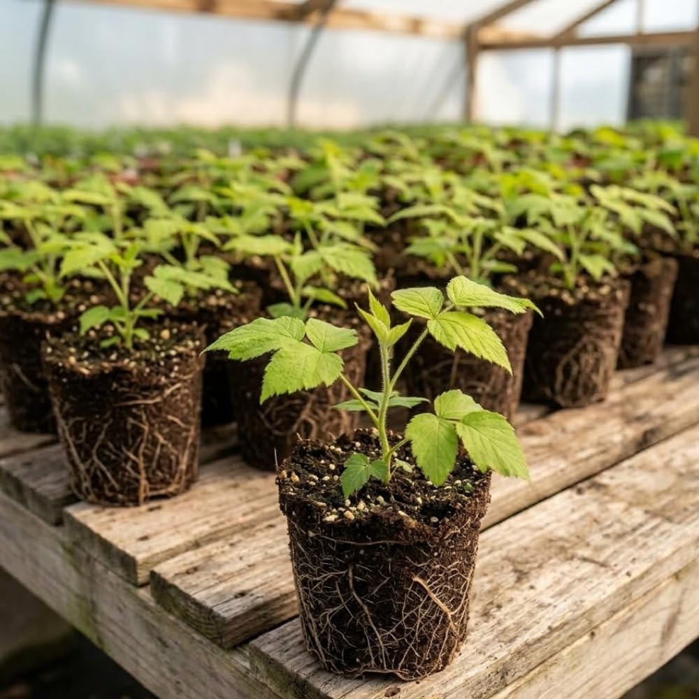 Red Raspberry Plant Live, Sweet Raspberries Fruit Tree, 3-6 Inch Tall