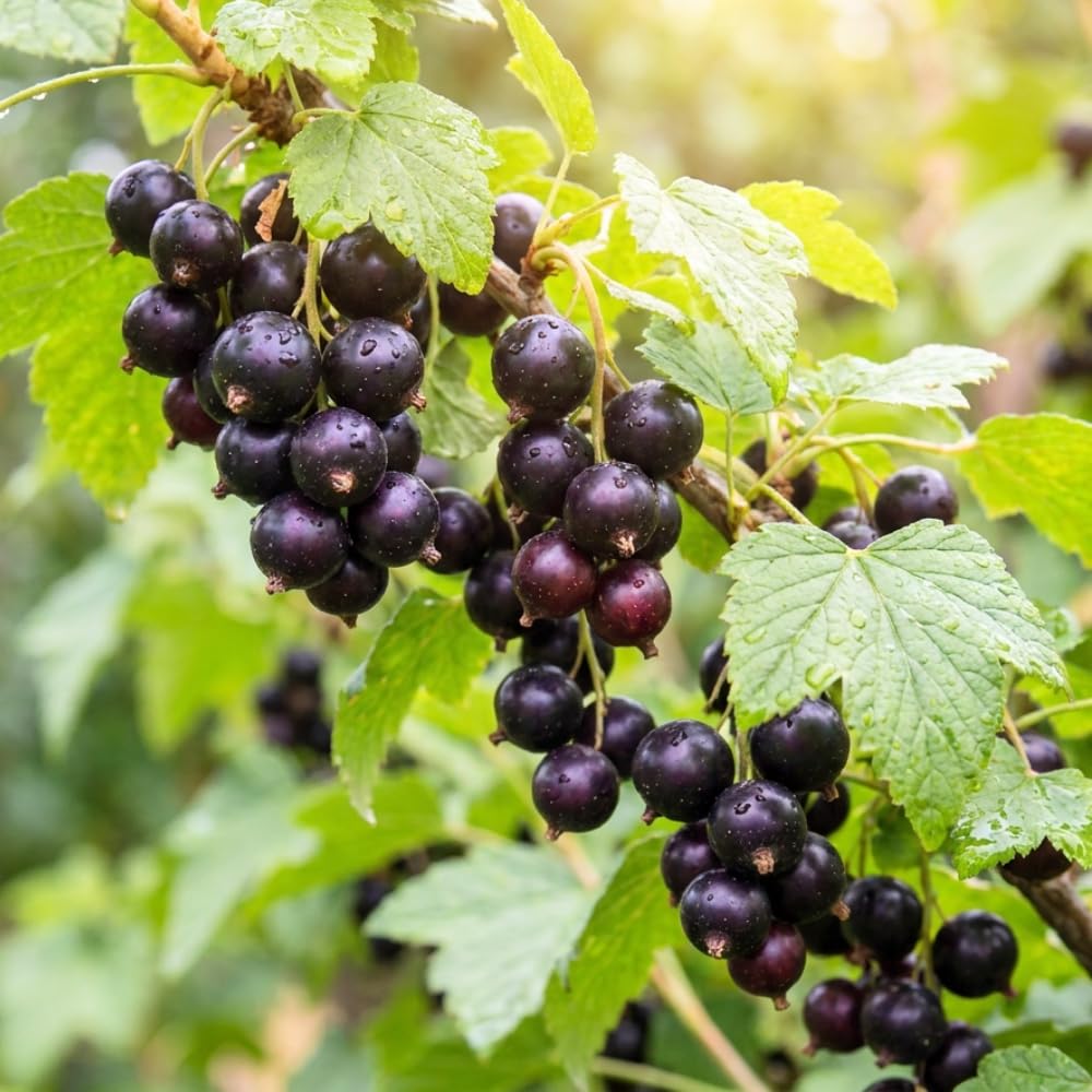 Black Currant Plant Live, Currant Bush, Fruit Bearing Berry, 3-6" Tall