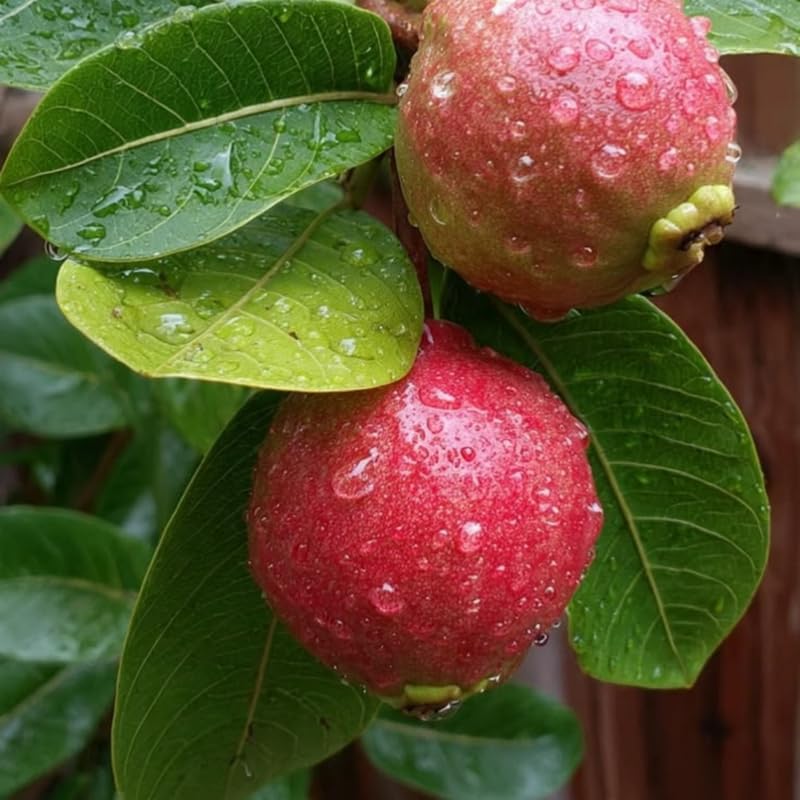Strawberry Guava Tree Live Plant, Sweet Pink Guava Plant, 2-3 Feet Tall in 3 Gallon Pot, Ready to Grow, No Ship to CA