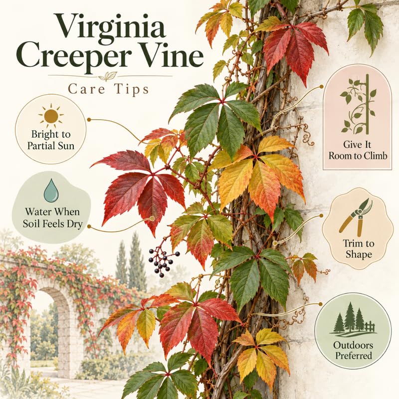 2 Red Ivy Virginia Creeper Live Plants, Climbing Vine, Starter Plant