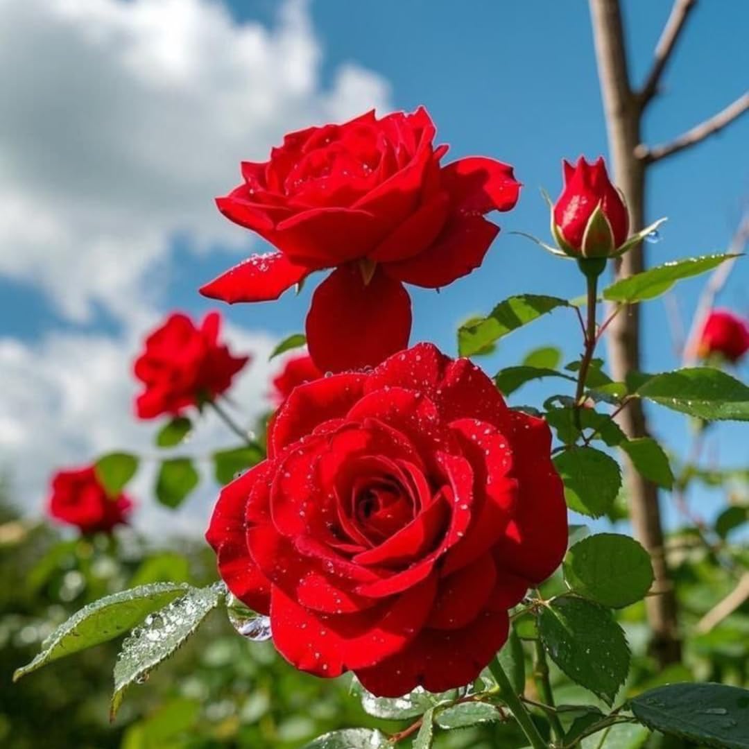 Live Red Rose Plant for Planting, Hardy Flowering Plant, Rose Flowering Shrub in 3 Gallon Pot for Containers, Landscapes, and Backyard Gardens, No Ship to CA