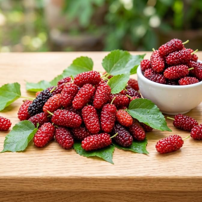 Red Mulberry Tree Live Plant, Well-Rooted Fruit Tree, 4-8 Inch Tall