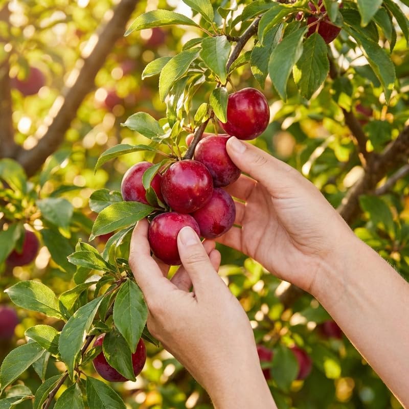 Methley Plum Tree Live Plant 2.5-3 Feet Tall, Sweet Plum Fruit Tree for Backyard Orchard, Patio Containers or Home Garden Growing, No Ship to CA