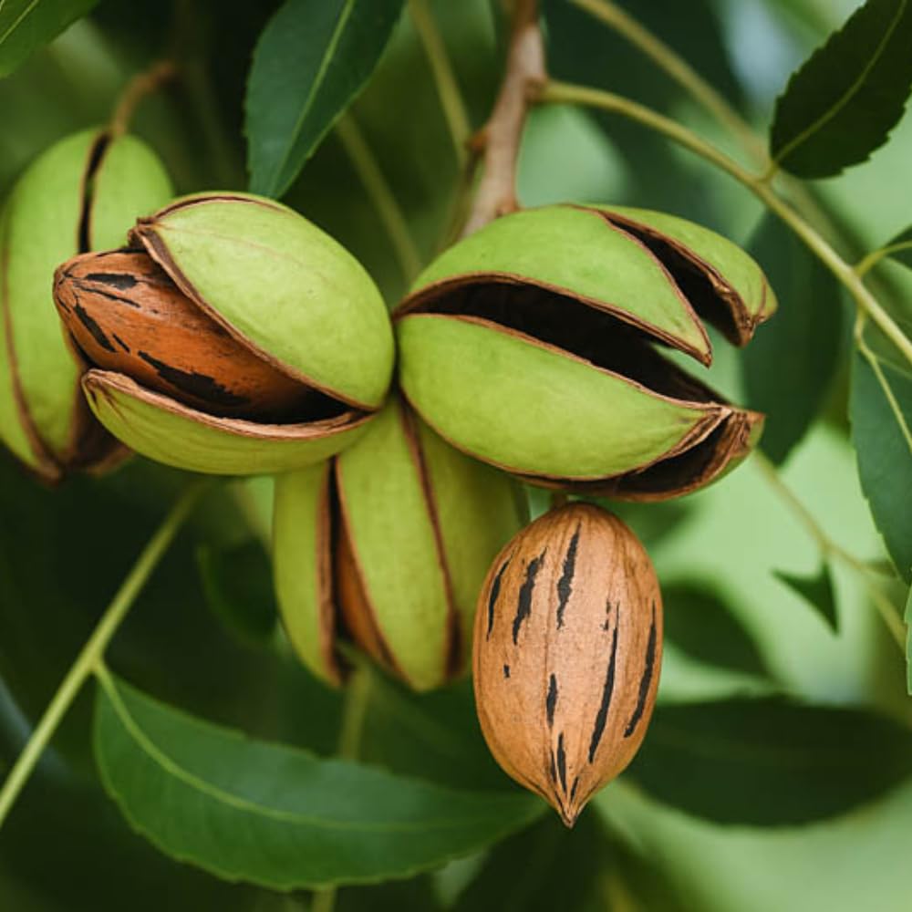 Pecan Tree Plant Live 1.5-2.5 Feet Tall, 2 Year-Olds Pecan Nut Tree Fully Rooted, Outdoor Planting