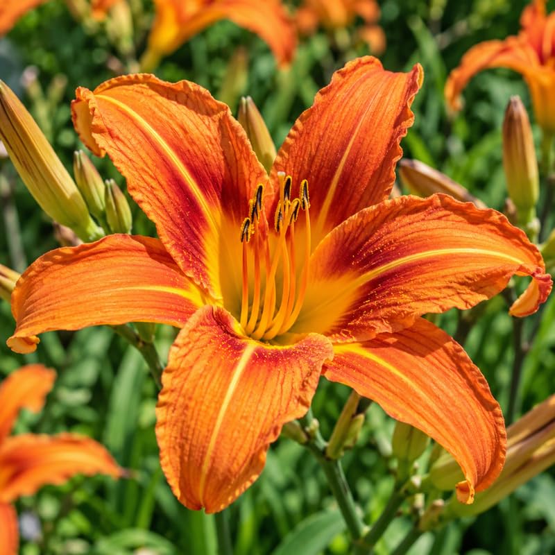 6 Orange Daylily Live Plants, Perennial Lily Flowers