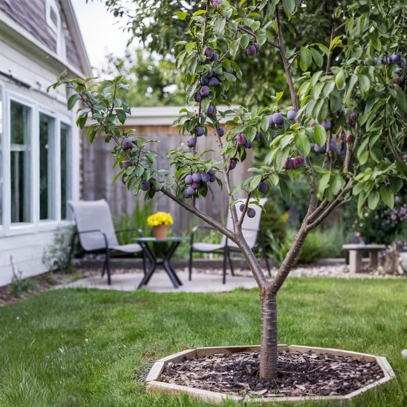 Purple Plum Tree, 3-4 Feet Live Fruit Tree, Sweet Purple Plums, Hardy Backyard Orchard Tree