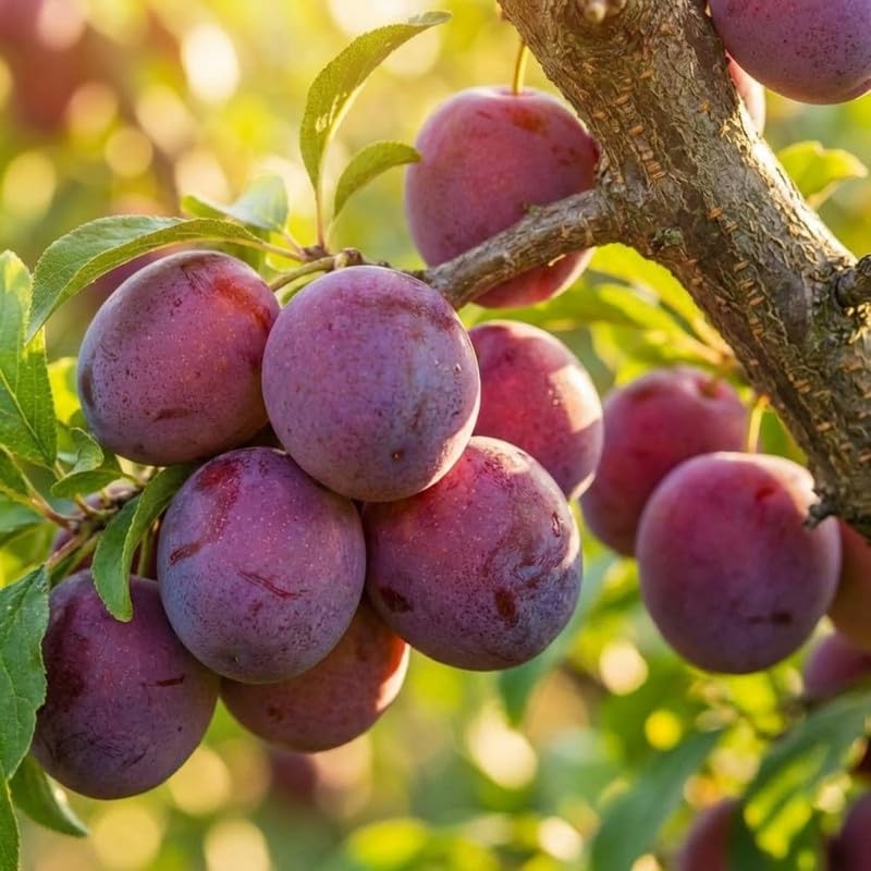 Methley Plum Tree Live Plant 2.5-3 Feet Tall, Sweet Plum Fruit Tree for Backyard Orchard, Patio Containers or Home Garden Growing, No Ship to CA