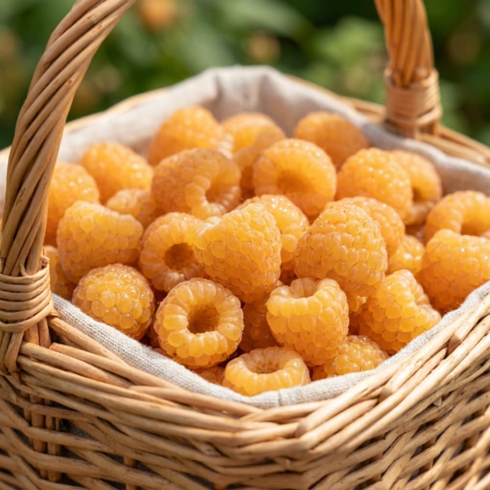 Yellow Raspberry Live Plant, Outdoor Garden Berry Plant, 4-8 Inch Tall