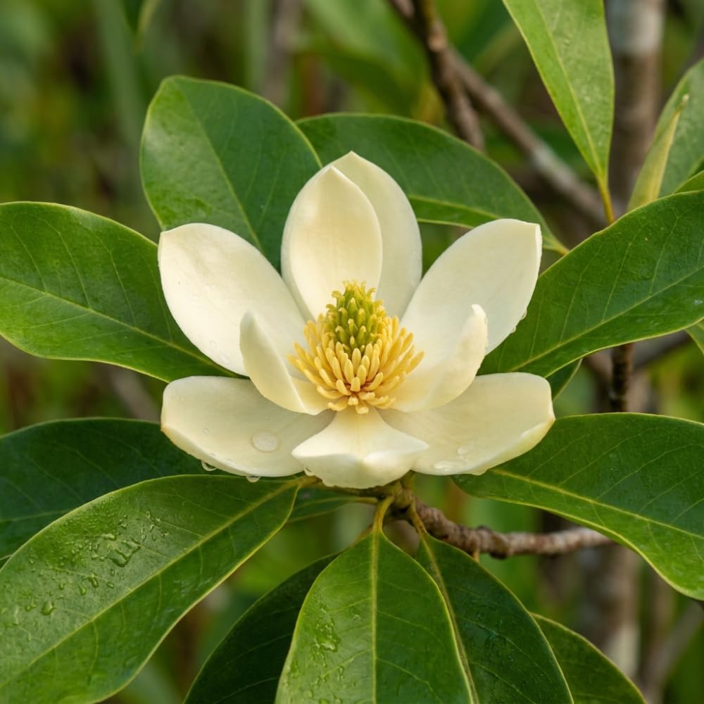 Sweetbay Magnolia Tree Live Plant, Hardy Fragrant Flowering Magnolia Plants, Fragrant White Flowers, 2-3' Tall in 3 Gallon Pot for Outdoor Gardening, No Ship to CA