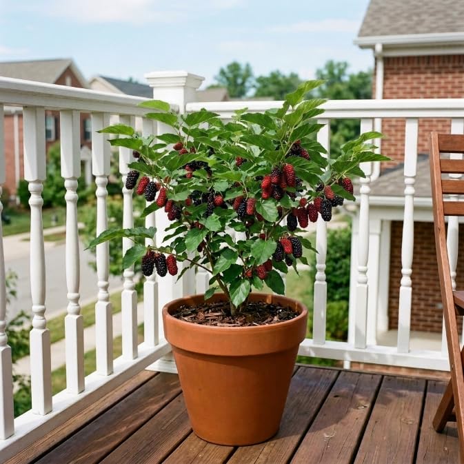 Red Mulberry Tree Live Plant, Well-Rooted Fruit Tree, 4-8 Inch Tall