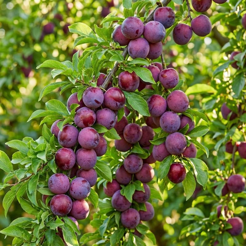 Santa Rosa Plum Tree Live Plant 2.5-3 Feet Tall, Sweet Plum Fruit Tree for Backyard Orchard, Patio Containers or Home Garden Growing, No Ship to CA