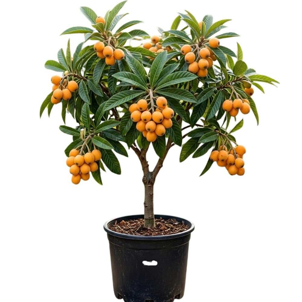 Golden Loquat Tree Plant Live, Loquat Fruit Live Plant, 3 Gallon Pot, Sweet Fruit Garden Outdoor, No Ship to CA