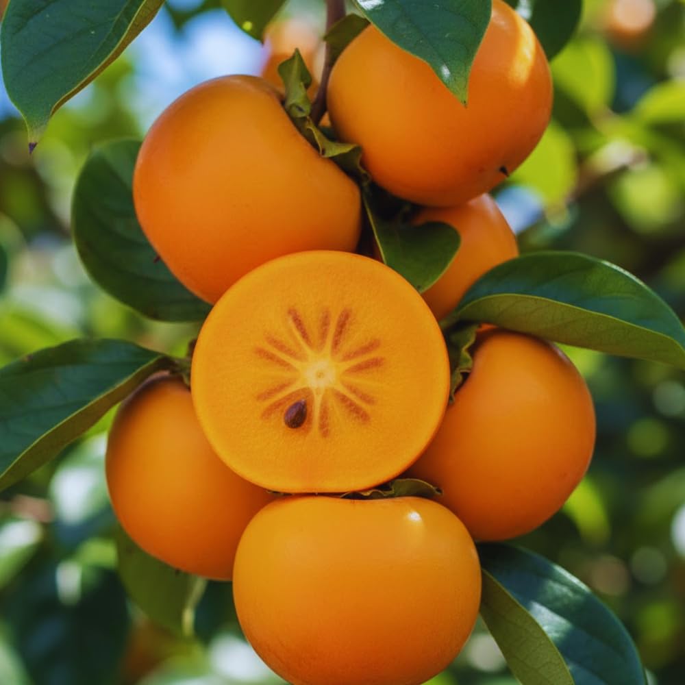 Set 2 Persimmon Tree Live Plant Bare Roots, 12 to 20 Inches Tall, Cold Hardy Fruit Persimmon Plant