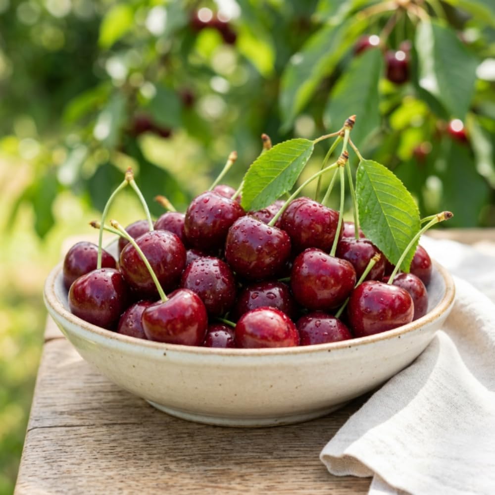 Cherry Trees Live Plants, Heavy Bearing Cherry Tree, Well Rooted in 3 Gallon Pot, 3-4 Feet Tall, Hardy Cherry Fruit Tree Live Plant for Outdoor Garden, No Ship to CA