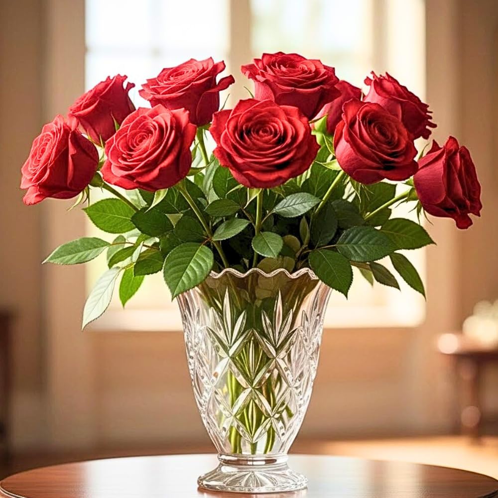 Rose Plant Live, Red Rosa Live Plant, Fragrant Red Flower, 2-3 Feet Tall for Growing