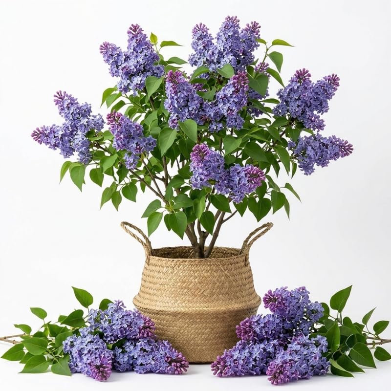 Blue Lilac Live Plant, Syringa Flowering Shrub, 6"+ Tall