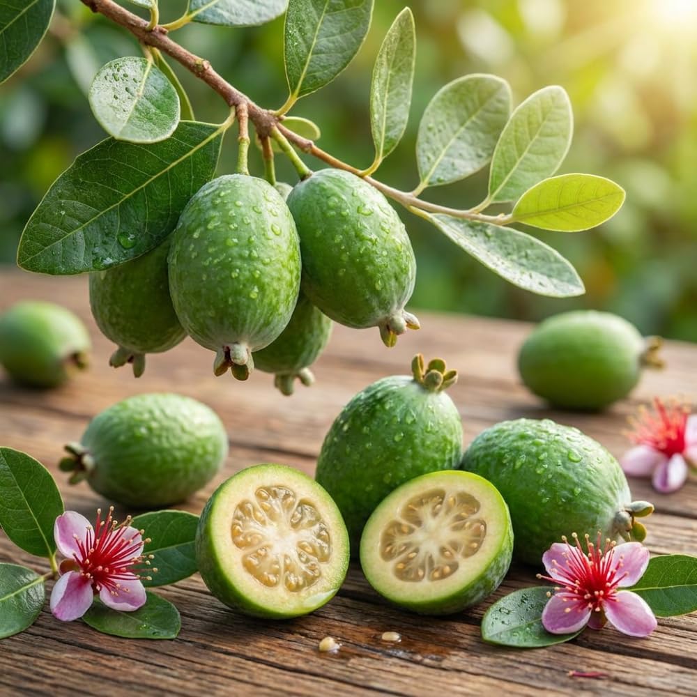 Pineapple Guava Tree Live Plant 2-3 Feet Tall in 3 Gallon Pot, Edible Tropical Fruit Tree, Fully Rooted, Sweet Fruit, No Ship to CA