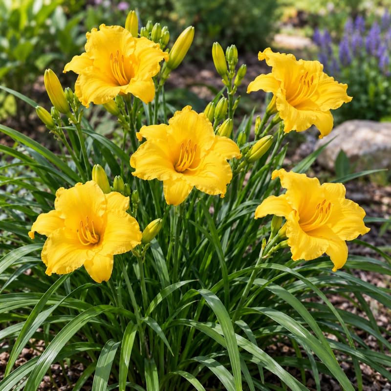 6 Yellow Daylily Live Plants, Perennial Lily Flowers