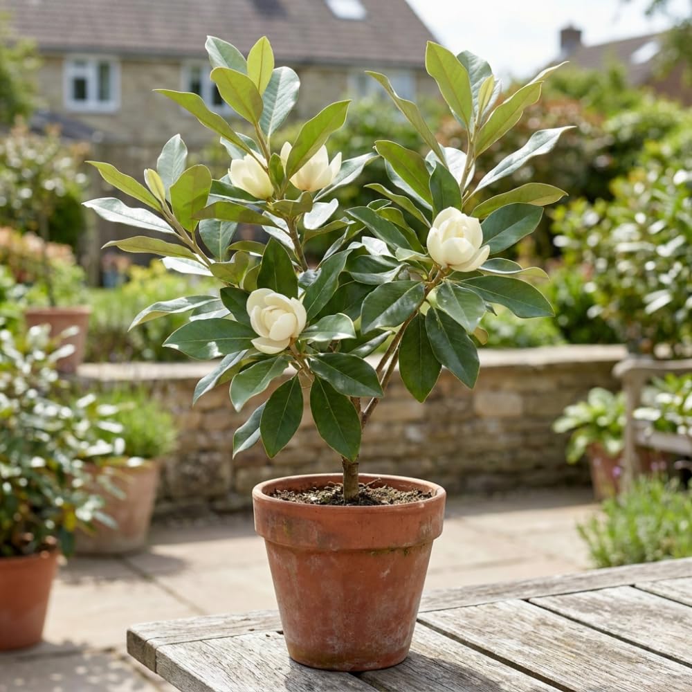 Sweetbay Magnolia Live Plants, Magnolia Tree, 2-3 Feet in Height 3 Gallon Pot, White Blooming Fragrant Tree for Outdoor Planting, No Ship to CA