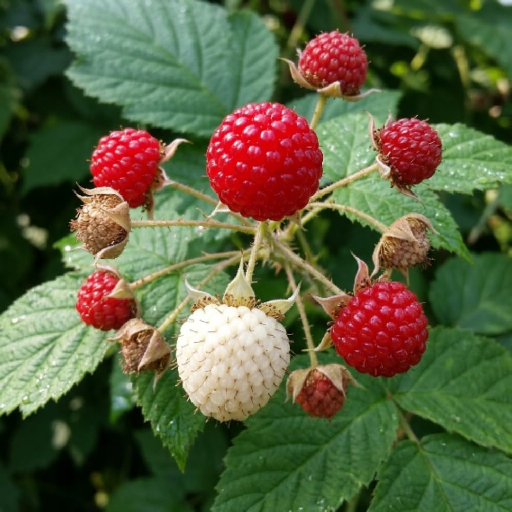 Red Thimbleberry Live Plant, Sweet Edible Berry Plant, 4-8 Inch Tall