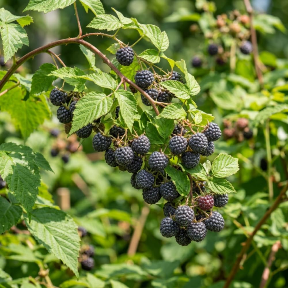 Black Raspberry Plant Live, Outdoor Garden Berry Plant, 4-8 Inch Tall