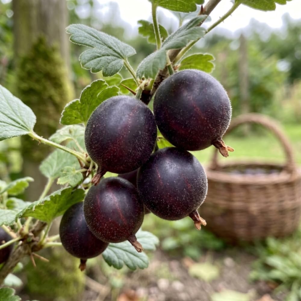 Black Velvet Gooseberry Plant Live, Gooseberry Bush, 4-6 Inch Tall