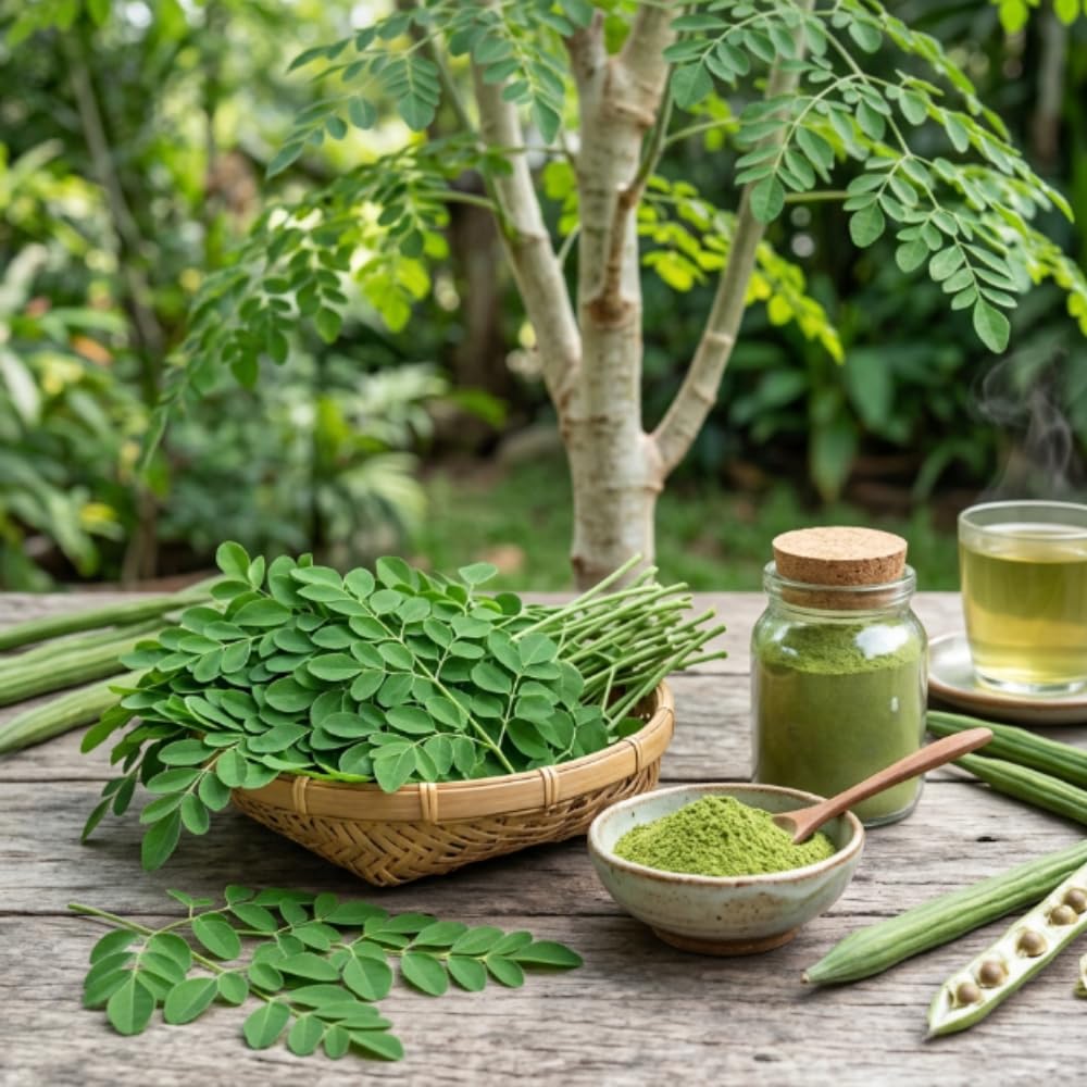 Moringa Oleifera Tree, Moringa Plant Live in 1 Gallon Pot, 1-2 Ft Tall, Well Rooted Drumstick Tree for Outdoor Growing, No Ship to CA