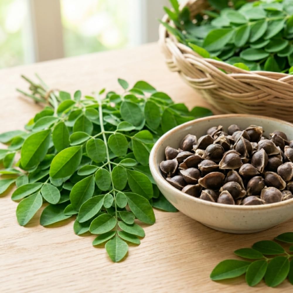 Moringa Tree Live Plant in 1 Gallon Pot, 2 Feet Tall Tropical Plant, Fast Growing Indoor Outdoor Trees, Moringa Tree for Container, Patio and Backyard Garden, No Ship to CA