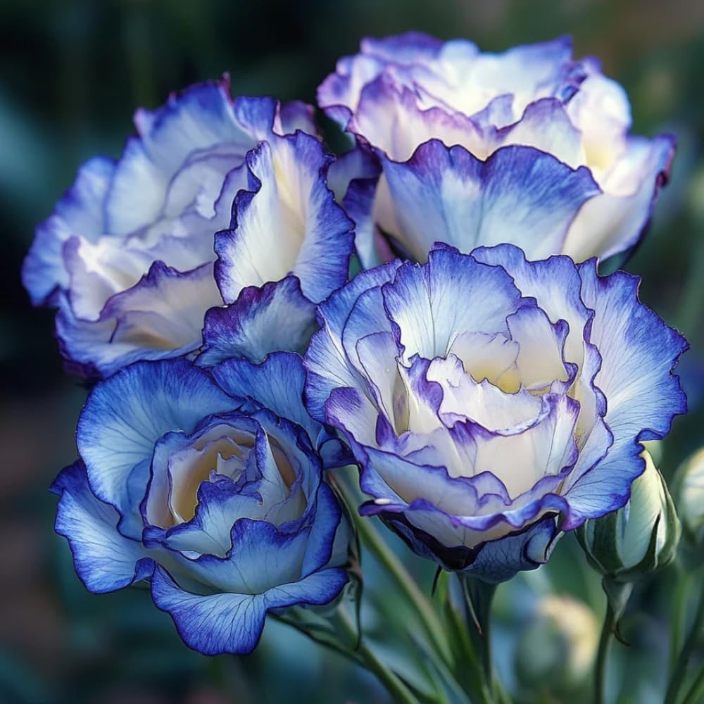 2 Eustoma Lisianthus Live Plants, Lisianthus Flowers Seedlings, 2-3 Inch Tall Well-Rooted Plug, Lisianthus Plants (Rare Blue Lisianthus)