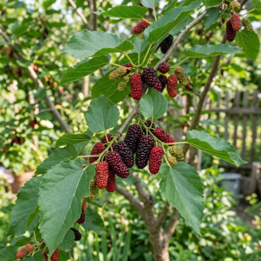 Red Mulberry Fruit Plant Live, Sweet Edible Fruit Tree, 4-7 Inch Tall