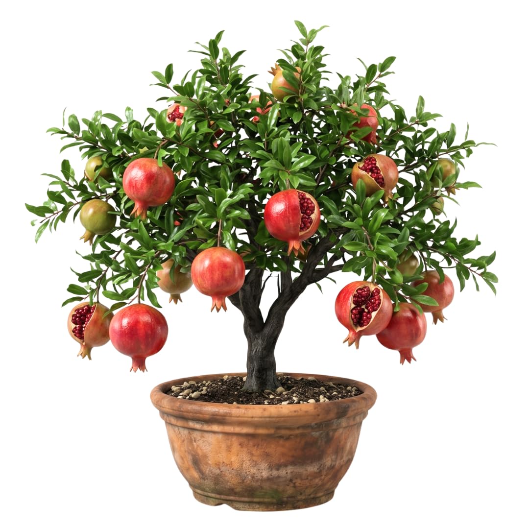 Pomegranate Tree, Sweet Pomegranate Fruit Tree in 1 Gallon Pot, Ready to Grow, No Ship to CA