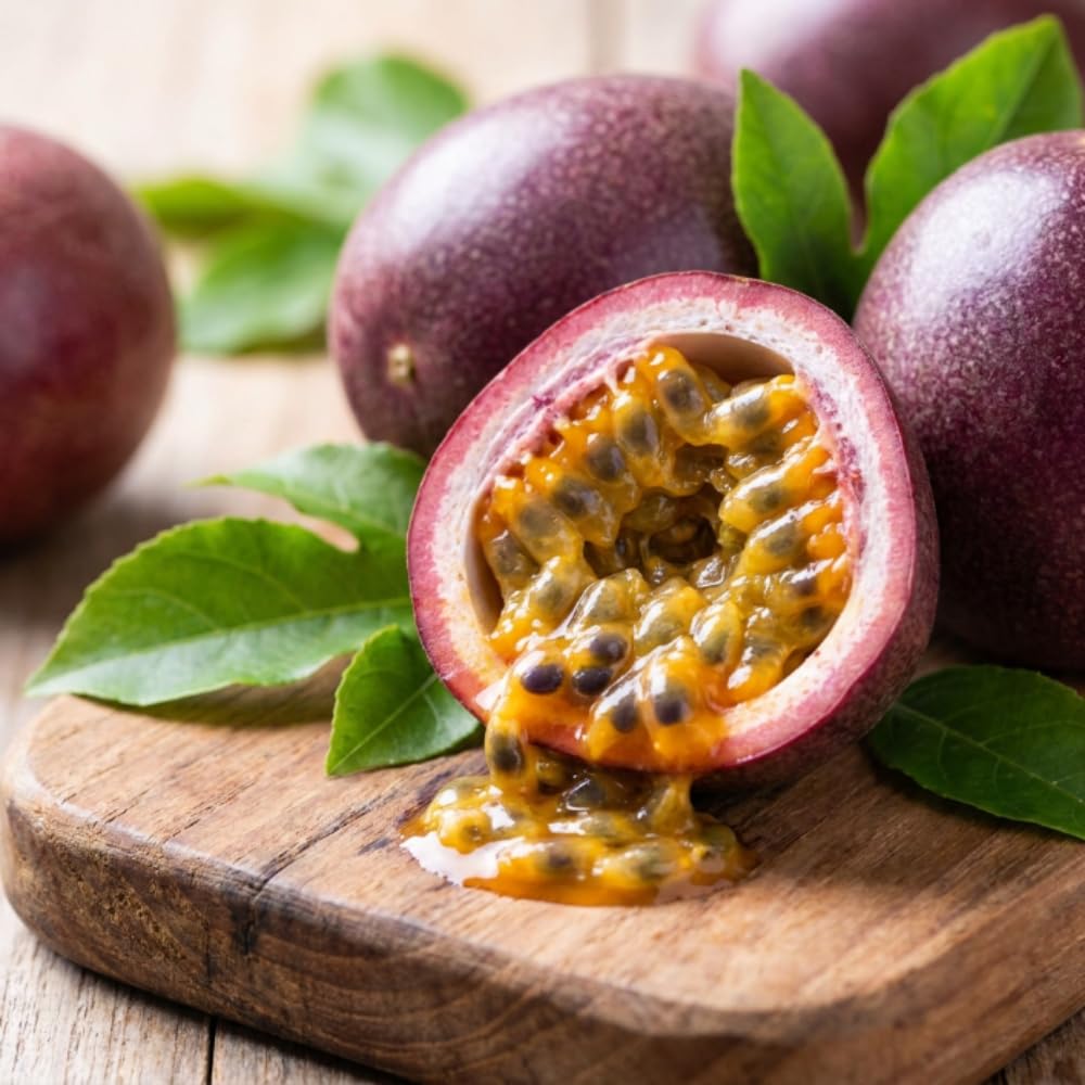 Purple Passion Fruit Plant Live, Passion Fruit Tree, 1 Gallon Pot, 1 Feet Tall, Tropical Climbing Fruit for Indoor Outdoor Planting, No Ship to CA