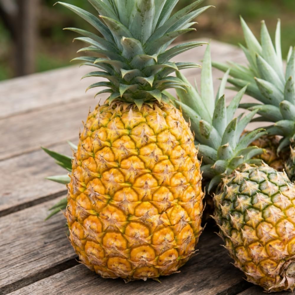 Sugarloaf Pineapple Plant Live, Pineapple Tree, Well Rooted in 1 Gallon Pot, Sweet Tropical Fruit Plant for Outdoor Garden, No Ship to CA