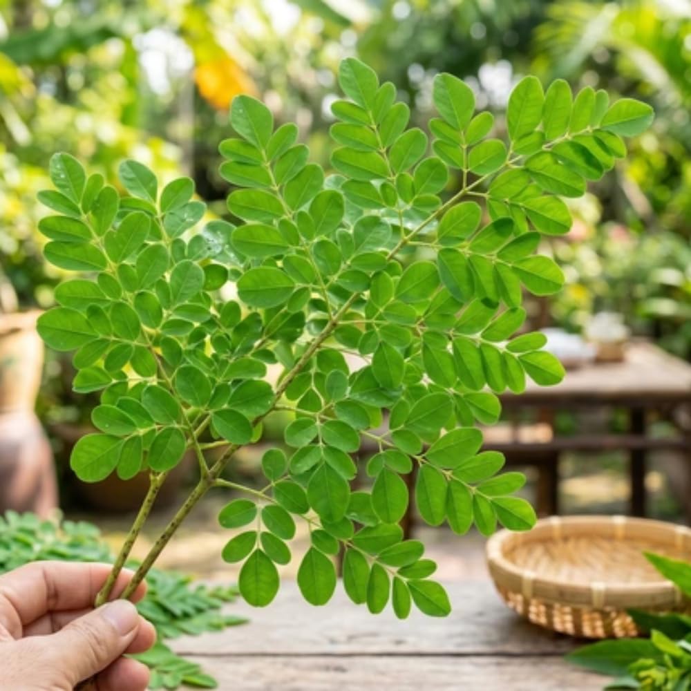 Moringa Tree Live Plant in 1 Gal Pot, 2 Feet Tall, Moringa Oleifera Herb, Fast Growing Indoor Outdoor Plants, Cold Hardy, No to CA