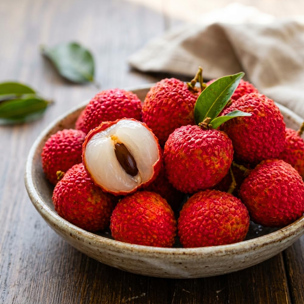 Sweetheart Lychee Fruit Tree, Lychee Tree Live Plant, Perennial Tropical Fruit Trees for Oudoor Garden, 3 to 4 Feet Tall, 3 Gallon Pot, No Ship to CA