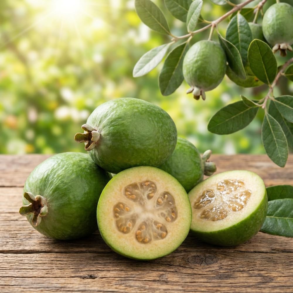 Pineapple Guava Live Plant, Cold Hardy Tropical Fruit Tree, Fully Rooted 3 Gallon, 2-3 Feet Tall, Outdoor Patio Garden Plant