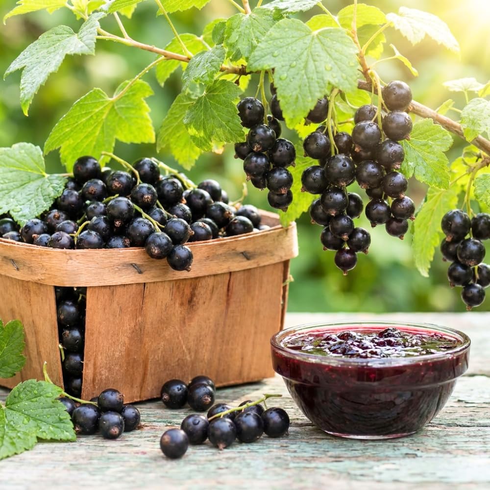 Black Currant Plant Live, Currant Bush, Fruit Bearing Berry, 3-6" Tall