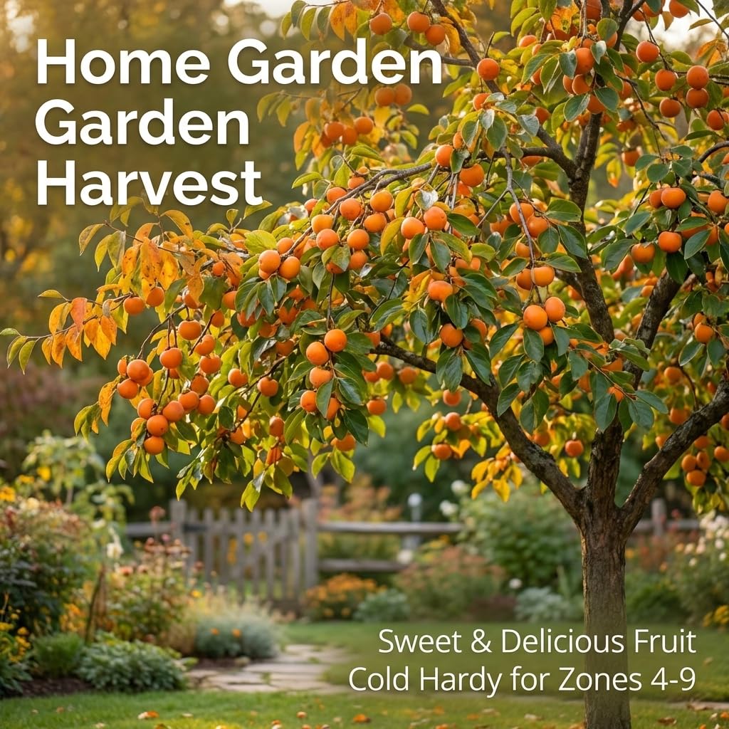 Persimmon Tree Plant Live in Quart Pot, Sweet Persimmon Tree Well Rooted 6-12 Inches, Hardy Fruit Tree for Planting, Winter Dormant