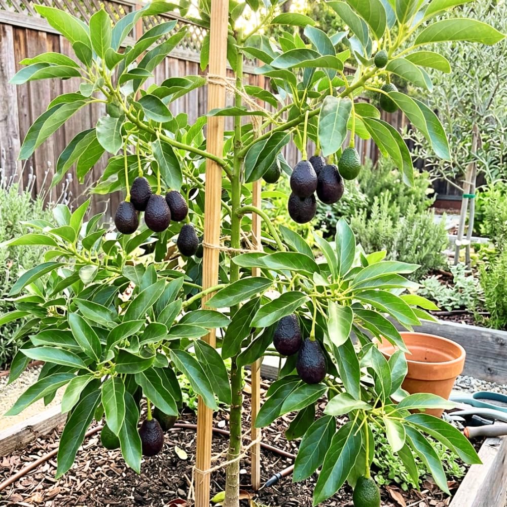 Black Avocado Tree, Avocado Trees Live Plants in 3 Gallon Pot, Fruit Bearing Plant for Outdoor Garden, 1-2 Feet Tall, No CA