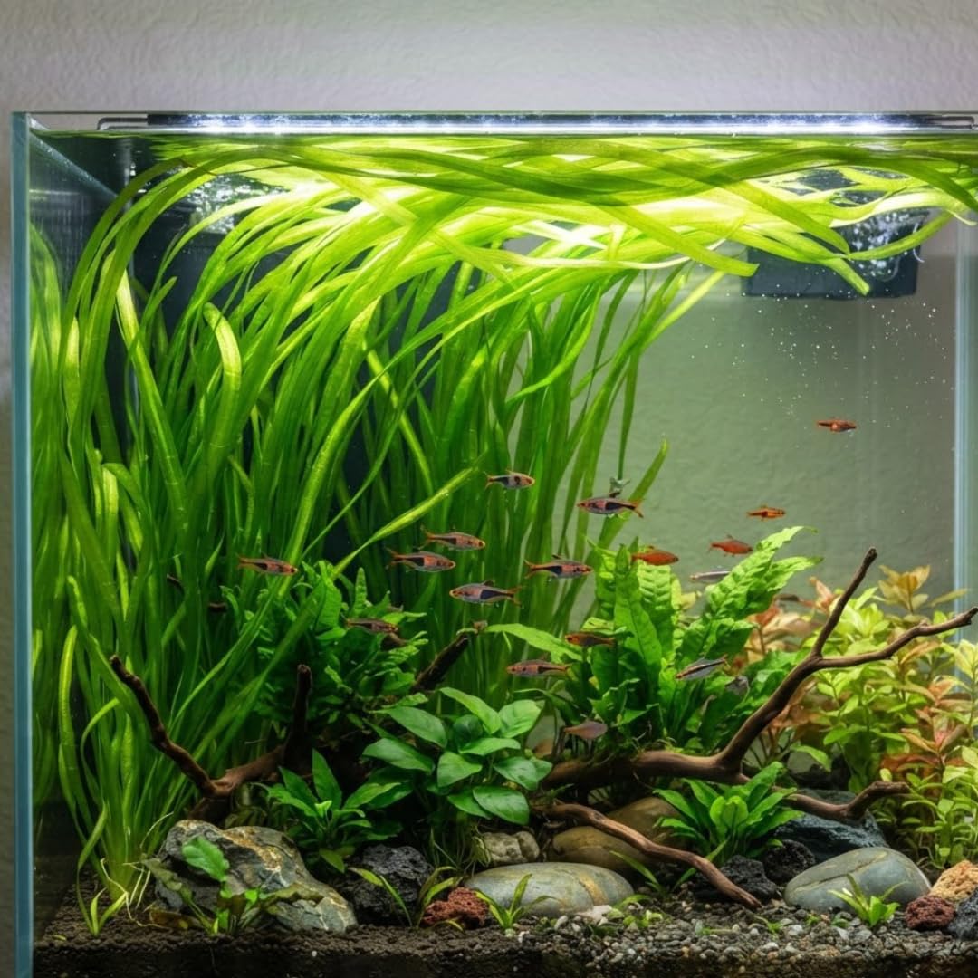 3 Jungle Val Live Plants, Green Aquarium Plants for Aquascaping